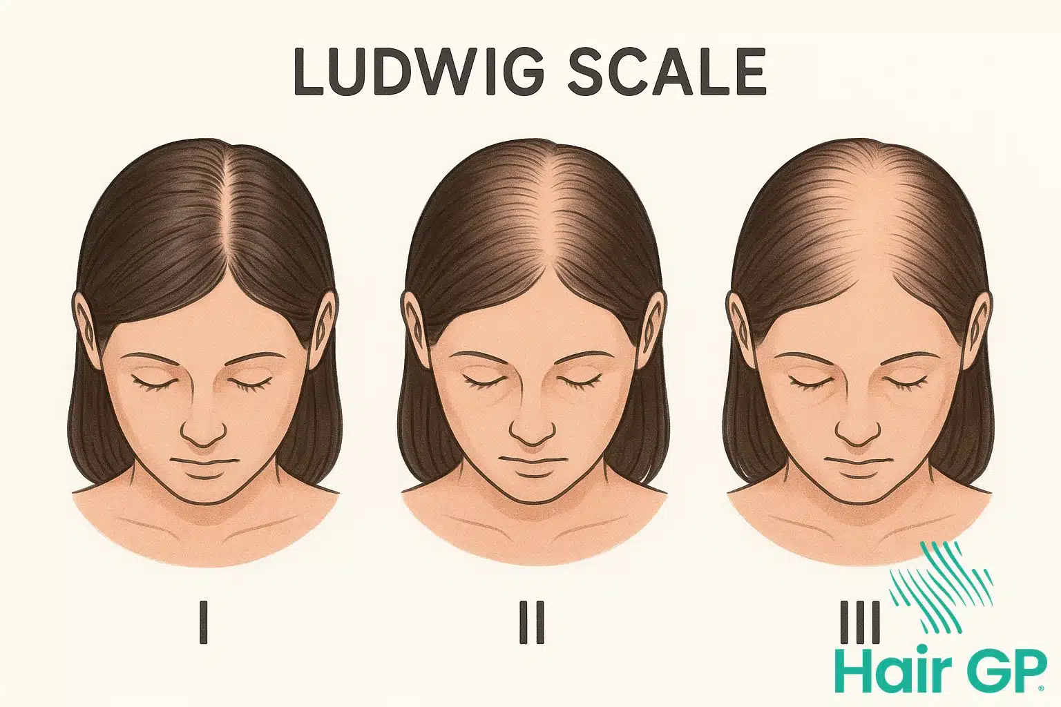 Female pattern hair loss stages