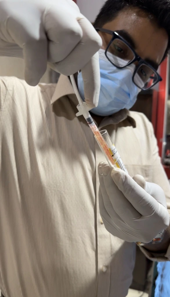 Doctor explaining PRP and GFC hair treatment options